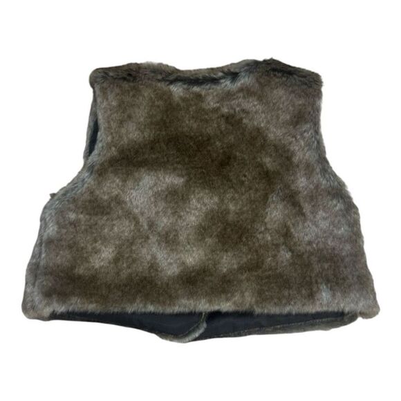 Old Navy Girls Toddler Soft Faux Fur Vest Size 12-18 Months Brown Sleeveless - Picture 7 of 8